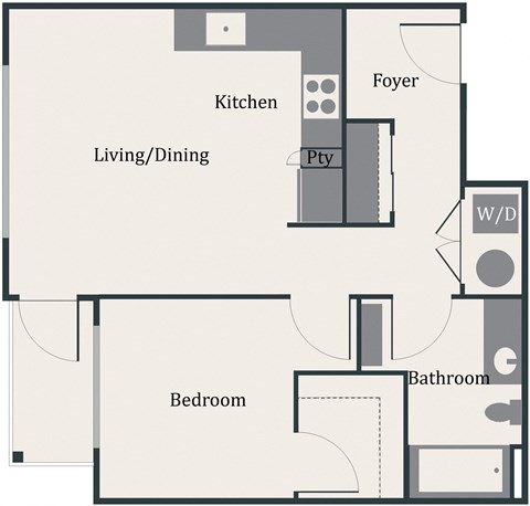 a drawing of a floor plan of a house at Gage On Sixth, Washington